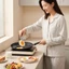 Chảo Chiên Gia Đình Đá Y Tế Chảo Chiên Ba Lưới Hình Trái Tim Ăn Sáng Chảo Chiên Chống Dính Đa Năng Bít Tết Omelette Chảo W