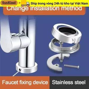 SUNKISSD Đế cố định Đai ốc, Kẹp tròn cài đặt nhanh Chốt lắp đặt vòi, Vòi bền Công cụ sửa chữa chống mất Nhà bếp Phòng tắm Phụ kiện bồn rửa