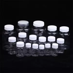 LUImo 15-500ML Chai Nhựa Trong Suốt Miệng Rộng Chai Thuốc Có Nắp Vít Niêm Phong Lọ Chất Lỏng Hộp Đựng Thực Phẩm SBS