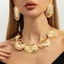 Vòng cổ mặt dây chuyền tròn FANSIN, Bông tai thả hình chữ Y phóng đại, Bông tai vòng cổ bóng gợi cảm thanh lịch Bộ trang sức nữ