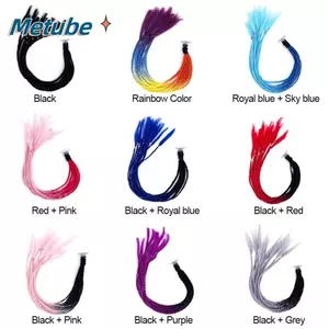 Trang trí mũ bảo hiểm xe máy METUBE, Bộ tóc giả mũ bảo hiểm Mohawk nhẹ 21 Inch, Chất lượng cao phổ biến với nhãn dán ma thuật Mũ bảo hiểm xe máy Đuôi ngựa