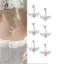 Nhẫn buộc bụng hình ngôi sao pha lê bằng thép không gỉ Dainsty Zircon rốn Nhẫn xỏ khuyên bụng Đồ trang sức cơ thể Mới