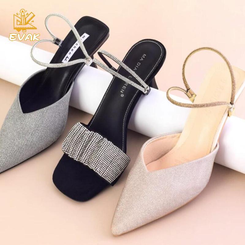 Dây giày đính đá Alittlesetrtu có dây chống trượt cho giày cao gót - Bộ 2 VN
