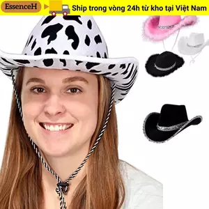 ESSENCEH Bò Cô Gái Mũ Nữ Kim Sa Lấp Lánh Trang Phục Hóa Trang Đảng Biểu Diễn Mũ Tiệc Cử Nhân