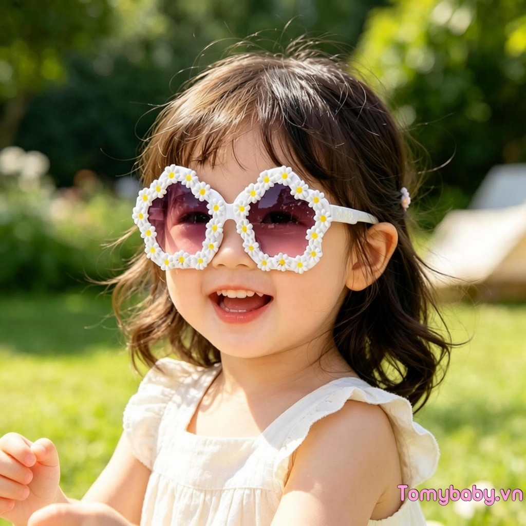 [lpDL] Kính râm Girls Boys Daisy Full Frame Kính râm chống tia cực tím