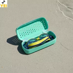 < YEI > Hộp đựng kính bơi bằng silicon không trầy xước Túi đựng kính mắt chống bụi thoáng khí để bơi lội đi bộ đường dài mới