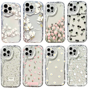 Ốp Lưng Điện Thoại Xiaomi Note 15 Pro 14 13 Plus Redmi 15 15A 15C 14C Note15 Ốp Lưng Hoa Hồng Tulip Vintage Nhỏ Hoa Silicon Trong Suốt