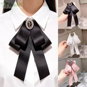 Trâm cài nơ ruy băng YUUKII, Trâm cài nơ màu đen tưởng niệm bằng vải đen, Trâm cài nơ đính đá pha lê cho đám tang và trang trí