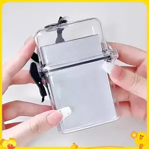 Hộp Bảo Quản Trong Suốt 3 Inch Photocard Giá Đỡ Có Dây Chống Thấm Nước Hộp Đựng Thẻ Ngoài Trời Vuông Chống Bụi Hộp Bảo Quản Ảnh