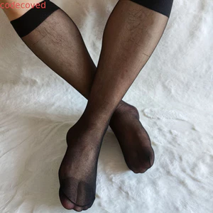COSCOVED 3 Đôi Tất Lụa Nam Kinh Doanh, Vớ Nylon Nam Trong Suốt Gợi Cảm Tất, Mát Lụa Vừa Sheer Nam