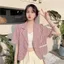 Houndstooth Tay Ngắn Phù Hợp Với Áo Khoác Nữ Mỏng Phong Cách Sang Trọng Nhỏ Phù Hợp Với Cardigan Top Pháp Ngắn Phong Cách 6.23