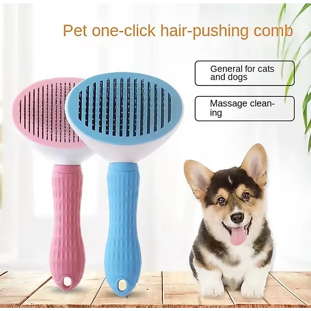 Lược nhựa có nút bấm cho thú cưng
