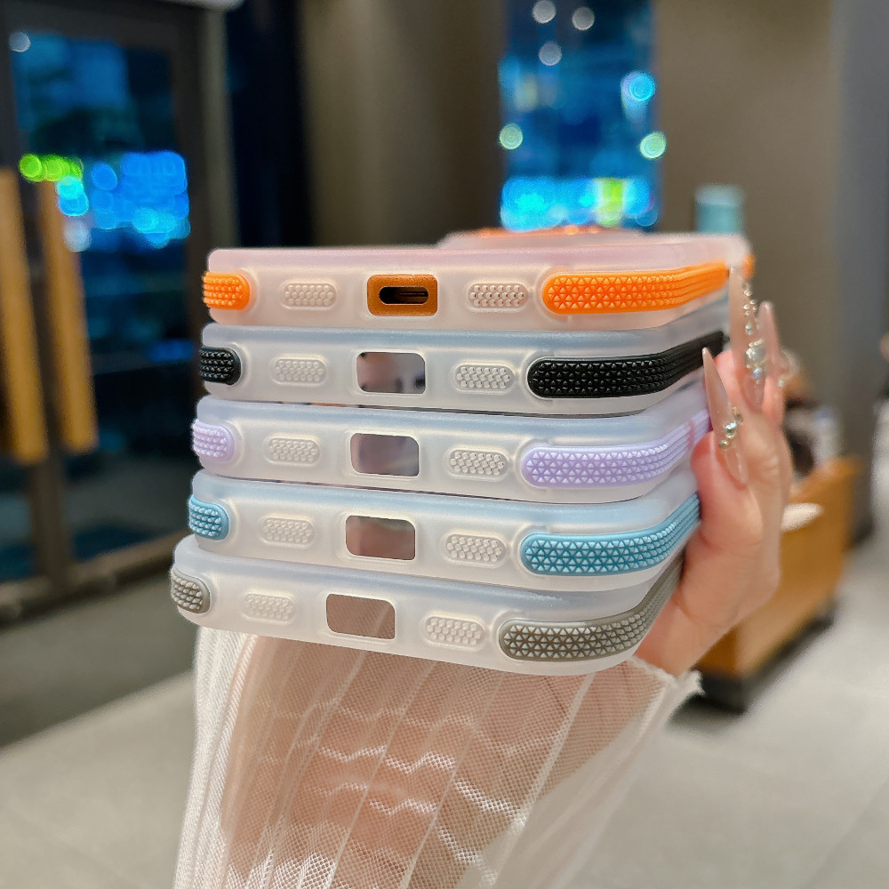 Ốp điện thoại chống trượt bên nhiều màu sắc có giá đỡ ống kính cho iPhone 17 16 15 14 13 12 Pro Max 16 15 14 Plus 11 Vỏ thời trang chống rơi từ tính trong suốt