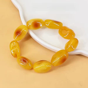 Vòng tay màu hổ phách thời trang Vòng tay thiết kế hạt không đều