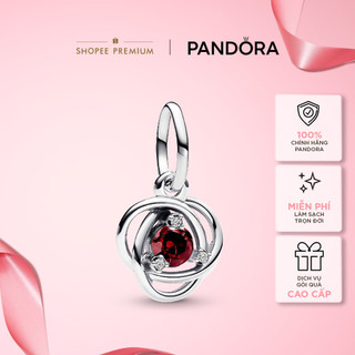 Charm Treo Pandora Đính Đá Sắc Đỏ Vô Cực Tháng 1