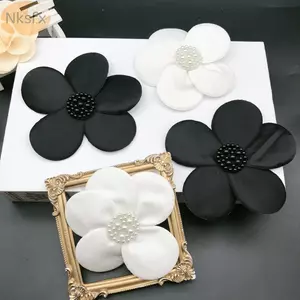 NKSFX Đính Hạt Táo, Vải Polyester Giả Vải Dán, Hình Hoa Đơn Giản DIY Đính Hạt Hoa