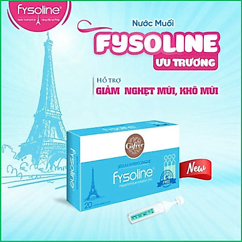 Nước Muối Ưu Trương Fysoline Pháp Hỗ Trợ Giảm Ngẹt Mũi, Khô Mũi , Dị Ứng Cho Bé - Hộp Xanh 20 Ống x 5ml