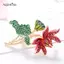 AqToCna Kim Cương Giả Hoa Sen Thổ Cẩm Dành Cho Nữ Thanh Lịch Handmade Lá Đảng Văn Phòng Áo Khoác Trang Trí Phụ Kiện Chân Quà Tặng AqToCna