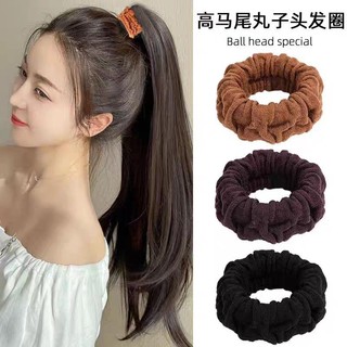 Cao Đuôi Ngựa Bóng Đầu Dày Băng Đô Đàn Hồi Cao Khăn Vòng Bền Liền Mạch Tóc Dây Cao Su Nữ TEWQ