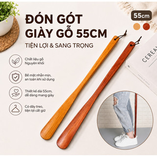 Đón Gót Giày Gỗ Dài 55cm Có Dây Treo – Cây Mang Giày, Cây Xỏ Giày Giúp Xỏ Giày Nhanh Tiện Lợi