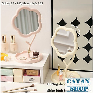 Gương Để Bàn Trang Điểm Có Giá Treo Hình Hoa Xinh Xắn, Gương Decor Chân Cao Xoay 360 Độ ( MÀU NGẪU NHIÊN )
