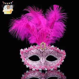 Mặt nạ dự tiệc Nữ hóa trang sang trọng Peaco Feathers Mặt nạ nửa mặt Trang phục hóa trang Mặt nạ cho trẻ em ELWW
