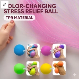Đồ chơi bóng bóp giảm căng thẳng thay đổi màu sắc — Đồ chơi bóp phản hồi chậm TPR mềm
