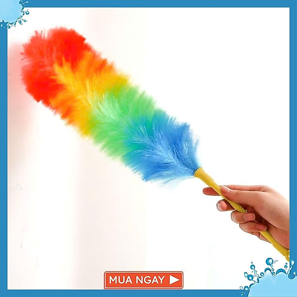 CHỔI PHỦI BỤI SẮC MÀU - Chổi Quét Phủi Bụi Nylon- Chổi Phất Trần Lau Bụi Lông Nhựa Đa Năng Có Thể Uốn Cong MA: CHOI PHUI