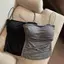 ECK Gợi Cảm Chắc Chắn Xếp Ly Xe Tăng Camisole Nữ Mùa Hè Spaghetti Dây Không Tay Áo HOT
