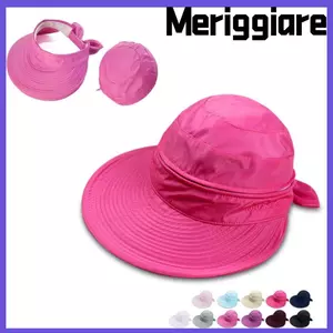 Mũ khí hàng đầu dành cho nữ MERIGGIARE, Mũ che nắng lớn 2 trong 1 có thể điều chỉnh, Mũ chống nắng thoáng khí có thể tháo rời màu trơn
