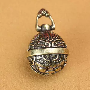 Maybest Vintage Đồng Móc Khóa Nguyên Chất Đồng Gluttonous Chuông Xe Móc Chìa Khóa Mặt Dây Chuyền Nhỏ Nam Nữ {VN}