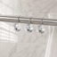 PYCOU 12 Móc Rèm Tắm, Móc Tắm Pha Lê Trong Suốt Bằng Thép Không Gỉ Acrylic, Thời Trang Bền Chống Rỉ Sét Hình Kim Cương Cán Rèm Móc Trang Trí Nhà Cửa