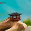 Tượng nhỏ Pavilion Cây cảnh Nament Trang trí sân vườn Tượng phong cảnh vi mô Mô hình Gazebo Zen Đồ dùng sân vườn Sân Roery VN