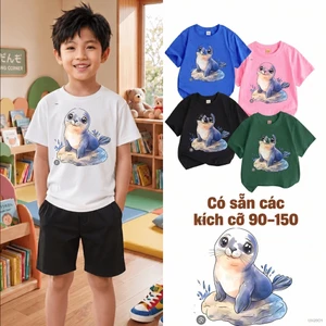 Áo thun bé trai form rộng phong cách Hàn Quốc học sinh tiểu học dễ phối đồ