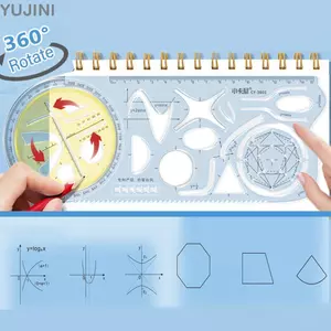 YUJUNI Protractor Sáng tạo Văn phòng phẩm Trường học Đồ dùng văn phòng Công cụ đo học tập đa chức năng