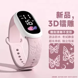 Bướm Giá Trị Cao Preppy Phong Cách Đồng Hồ Nữ Thi Tắt Tiếng Dạ Quang Chống Thấm Nước Dễ Thương Trẻ Em Thể Thao Đồng Hồ Điện Tử kuy