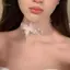 PNPIA- Trắng Bướm Ngọc Trai Choker Nelace Cho Nữ Ngọt Giả Ngọc Trai Xương Đòn Dây Xích Ne Nelace Cưới Trang Sức Quà Tặng