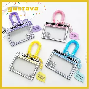 Hộp đựng ID GUSTAVA, Thẻ đóng cửa trượt thiết kế hoạt hình, Hộp đựng thẻ ngang trong suốt chống thấm nước dễ thương Thẻ học sinh