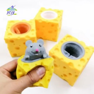 Chuột ép phô mai giảm căng thẳng - Trang trí bàn dễ thương cho người lớn và trẻ em