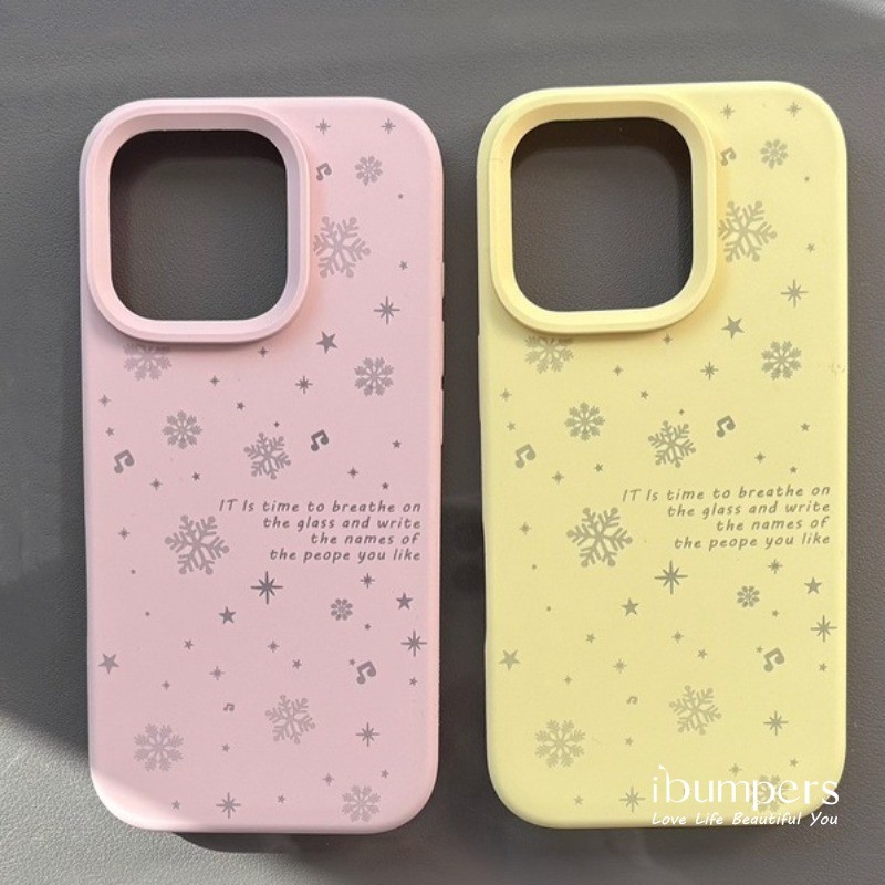 ibumpers Ốp Điện Thoại iPhone Hàn Quốc Họa Tiết Bông Tuyết Cho IPhone 16 15 14 12 13 11 Pro Max IP 7 8 Plus X XS XR Ốp Lưng Silicon Lỏng Mềm