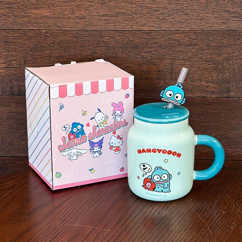 Hoạt Hình Sanrio Kuromi Hello Kitty Cốc Nước Cinnamoroll Cốc Gốm Mới Dung Tích Lớn 3D Cá Tính Cốc Cà Phê Quà Tặng Sinh Nhật