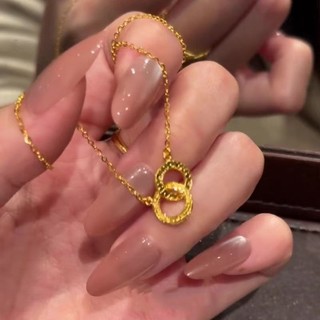 Đá Nghiềng Mobius Vòng Đôi Vòng Cổ Ánh Sáng Sang Trọng cho Bạn Bè - Size 25.8mm, 31mm