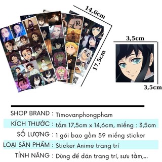 Sticker Thanh Gươm Diệt Quỷ Kimetsu No Yaiba Demon Slayer Anime Cute Fanmade Timo ST109