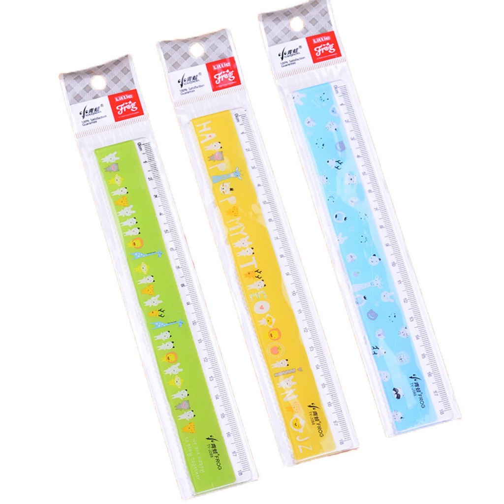 Combo 3 cây thước dài 20/15/18cm bằng nhựa ZH705