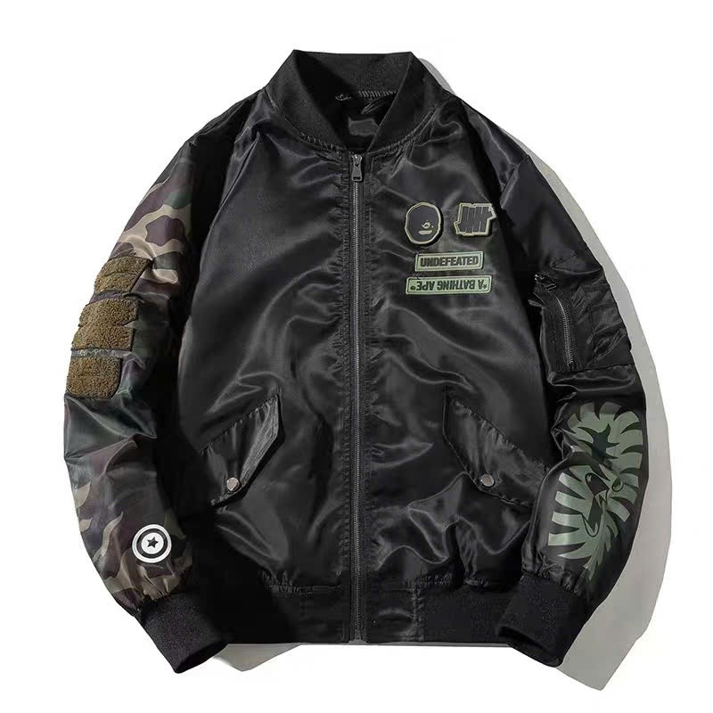 Áo Bomber Bape Phối Tay Rằn Di KCloset Áo Khoác Gió Dù 2 Lớp Dày Dặn Dáng Rộng Nam Nữ NA989