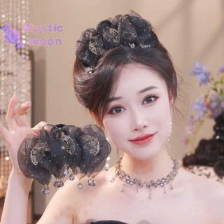 [Huyền bí] Búp bê lưới ngọt ngào Vuốt tóc cho nữ Tính khí Shining Zircon Đuôi ngựa Kẹp mũ công chúa Phụ kiện tóc Quà tặng [Mới]