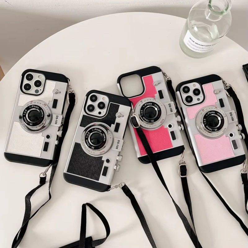 Ốp Lưng Camera 3D Retro Cho iPhone 17 16 15 14 13 12 11 Pro Max Plus Ốp Điện Thoại Emily Ở Paris Vỏ Cứng Chống Sốc 2 Trong 1 Bảo Vệ