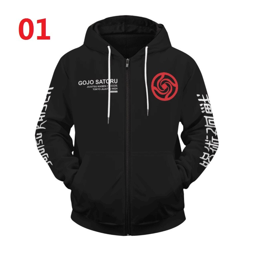 Jujutsu Kaisen Dây Kéo Áo Len Thời Trang 3D In, Phù hợp Unisex
