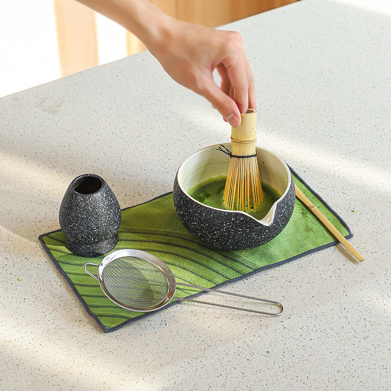 7 Chiếc Cao Cấp Matcha Bộ Trà Lễ Nhật Bản Bát Gốm Đánh Bóng Bộ Quà Tặng Hộp Bát Matcha Có Thìa Sumptuous Dụng Cụ Trà