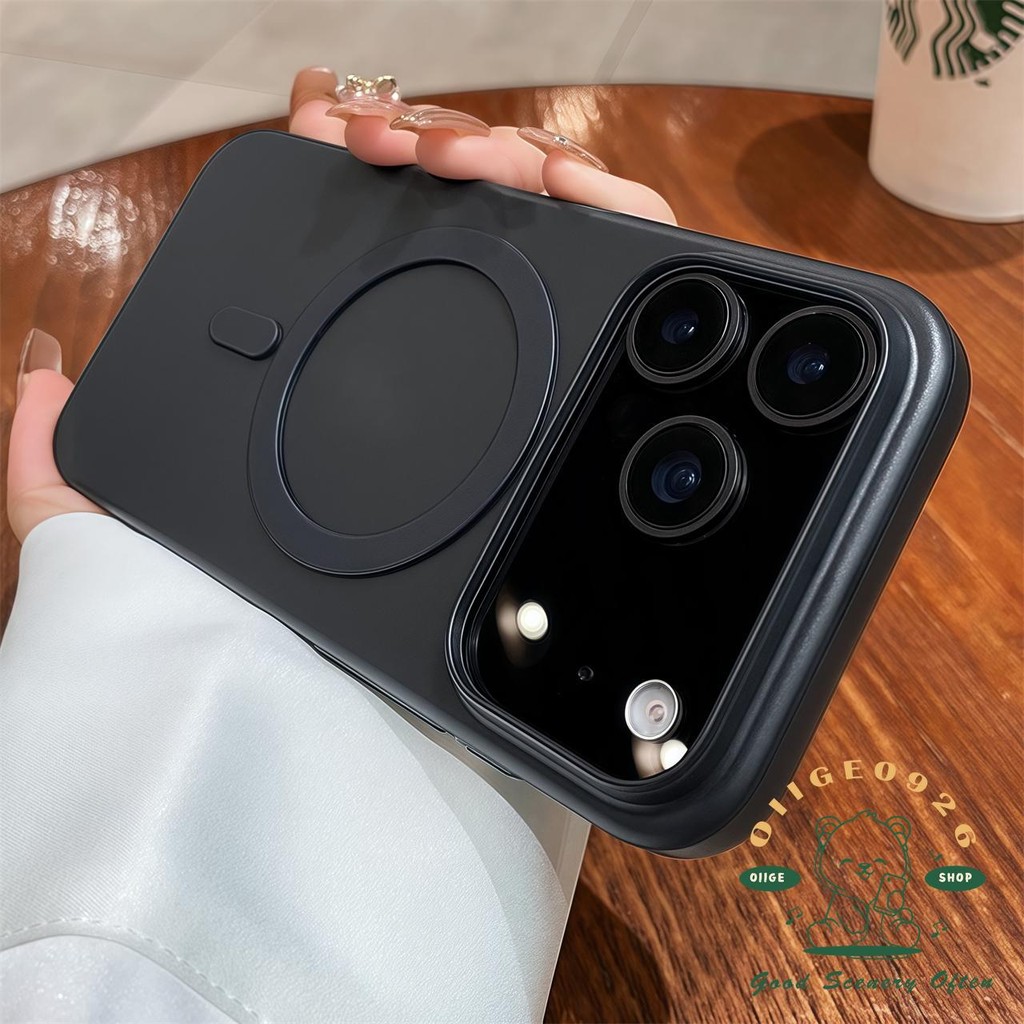 【 Ốp lưng iPhone17 】 Vỏ điện thoại từ tính mờ màu cam iphone 17 Pro Max 16 15 cho vỏ iPhone PC Vỏ cứng chống sốc
